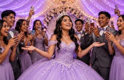 Quinceañeras guests taking photos and capturing candid memories during an event | Event-Pix